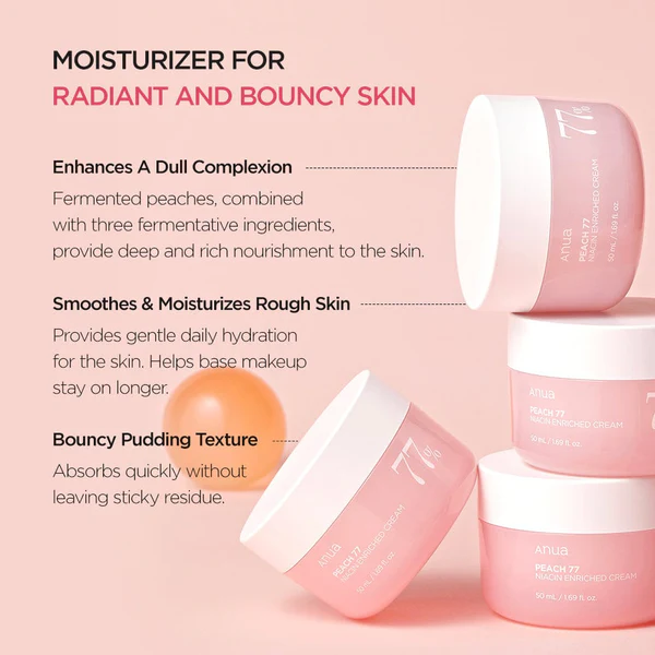 Anua Peach 77 Niacin Enriched Cream | Brightening & Moisturizing Glow Cream